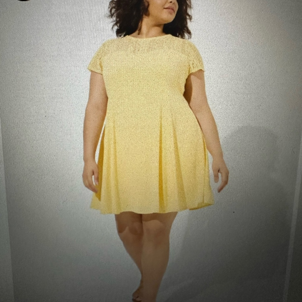 Torrid Yellow Short Sleeve Mini Dress